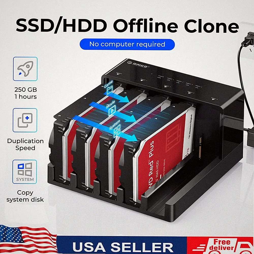ORICO 5 Bay USB 3.0 SATA HARD DRIVE ENCLOSURE Offline Clone for 2.5/3.5"HDD SSD