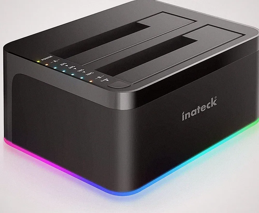 SATA to USB 3.0 HDD Docking Station Offline Cloning 2.5" 3.5" HDD SSD UASP RGB