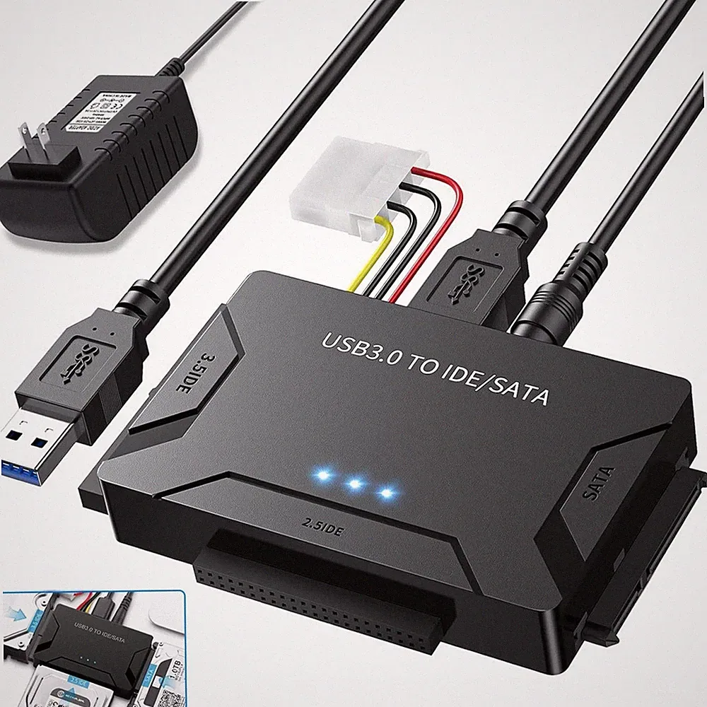 USB 3.0 To IDE/SATA Converter Adapter Kit For 2.5"/3.5" SATA/IDE/SSD Hard Drive