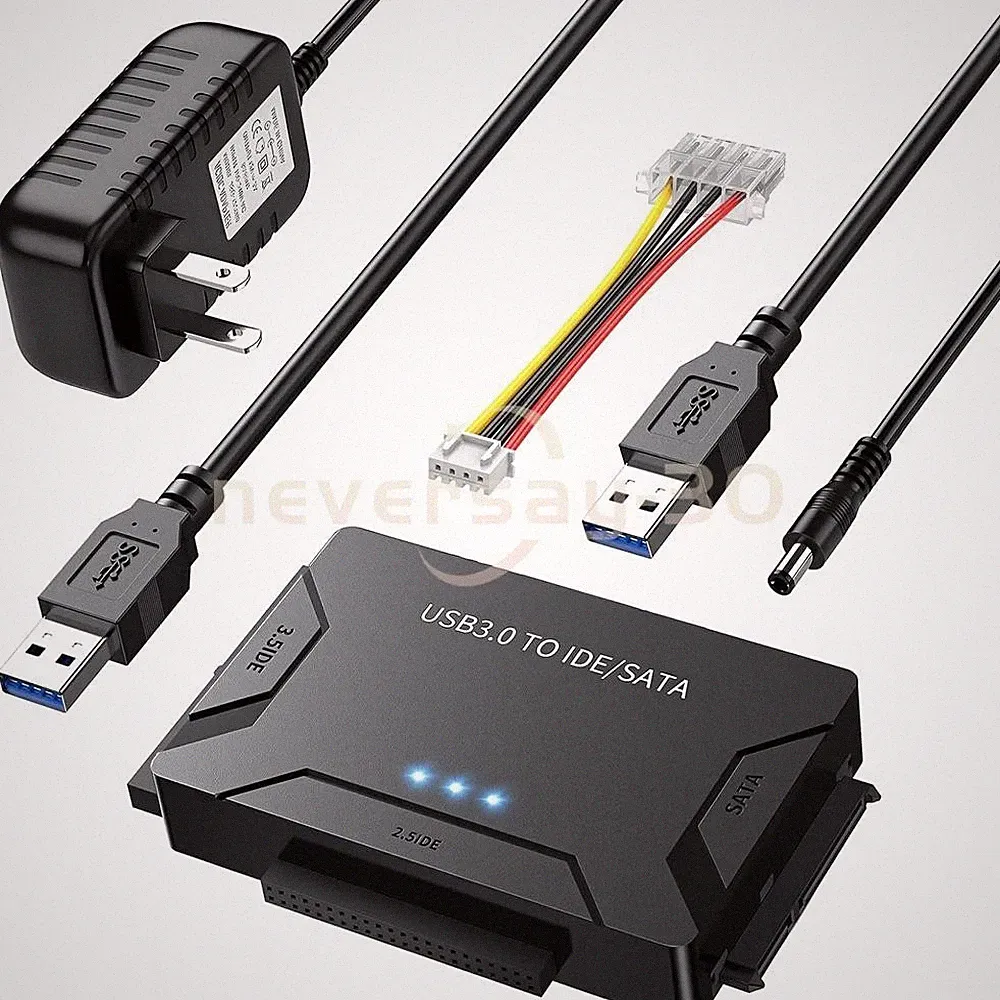 USB 3.0 to IDE & SATA Converter External Hard Drive Adapter Kit 2.5"/3.5" Cable